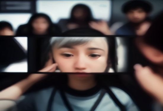 A photorealistic close-up of a diverse group of tech workers in a tense meeting, with one woman looking frustrated at a screen showing code, no text