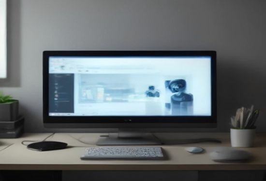 A realistic photo of a modern desktop PC with a visible graphics card, running a sleek local AI assistant interface on a monitor, in a well-lit home office, photorealistic, no text