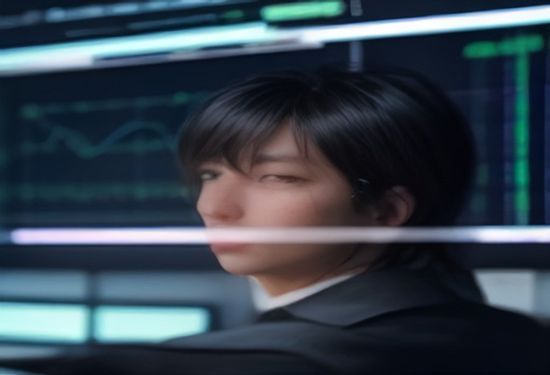 A realistic photo of a stock trader watching a large digital screen displaying rising stock charts and the OpenAI logo in a modern financial office