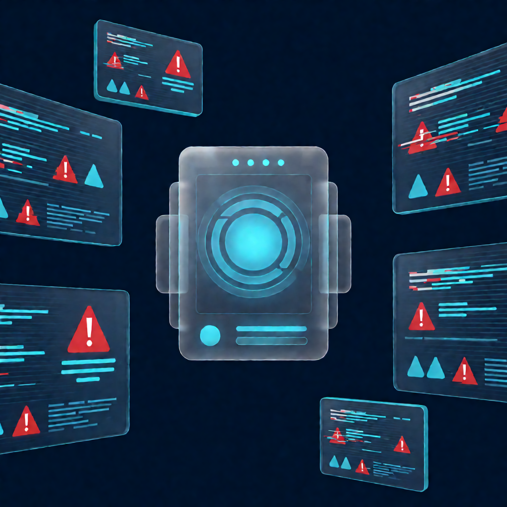 AI system displaying erroneous military data on screens in a Pentagon operations room