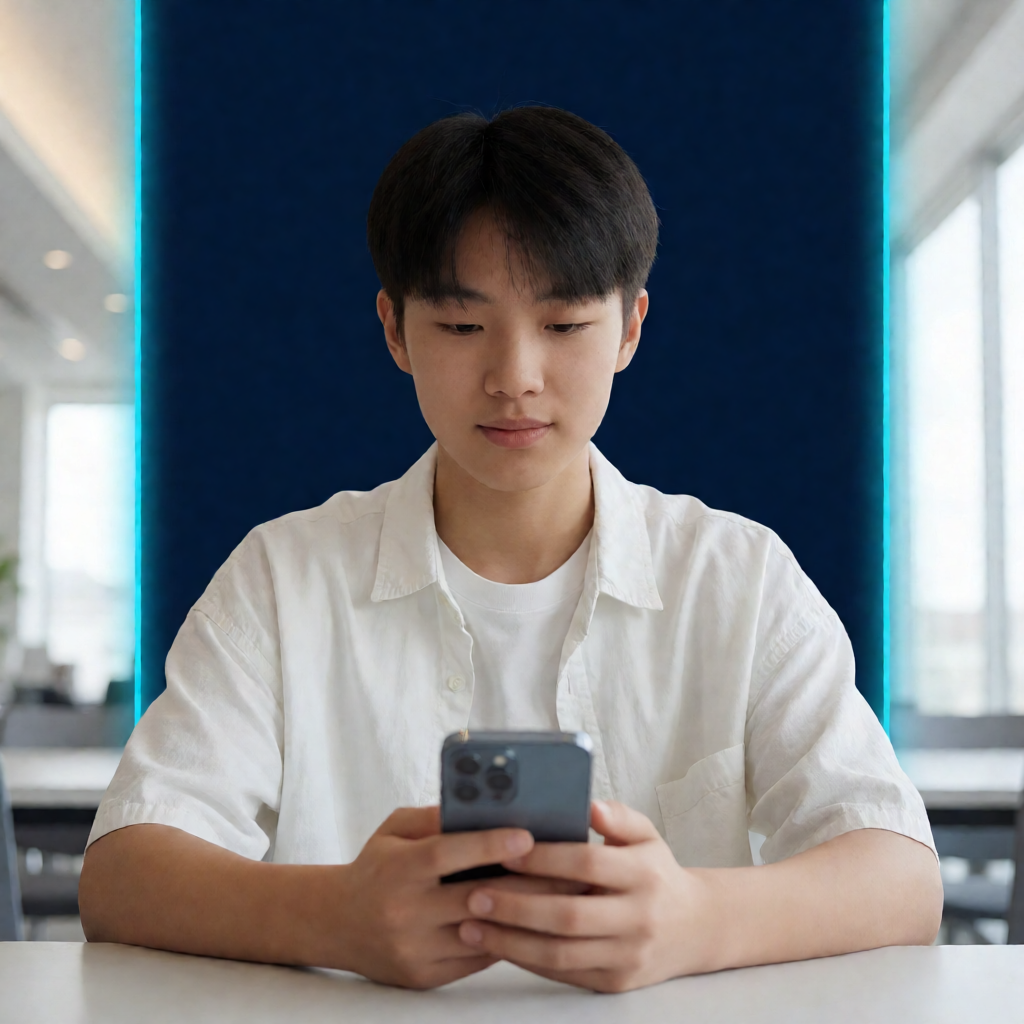 student scrolling textbook phone ai feed