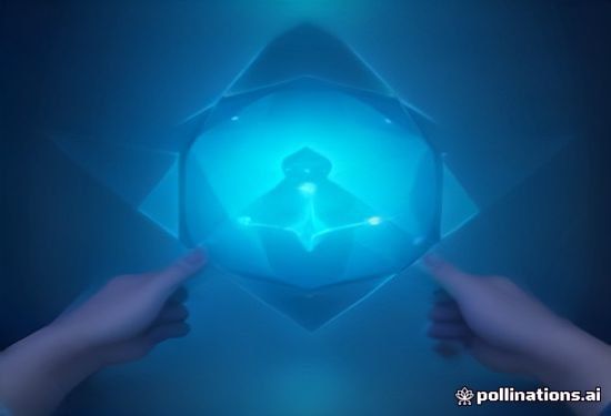Three people collaborating around holographic AI safety dashboard interface