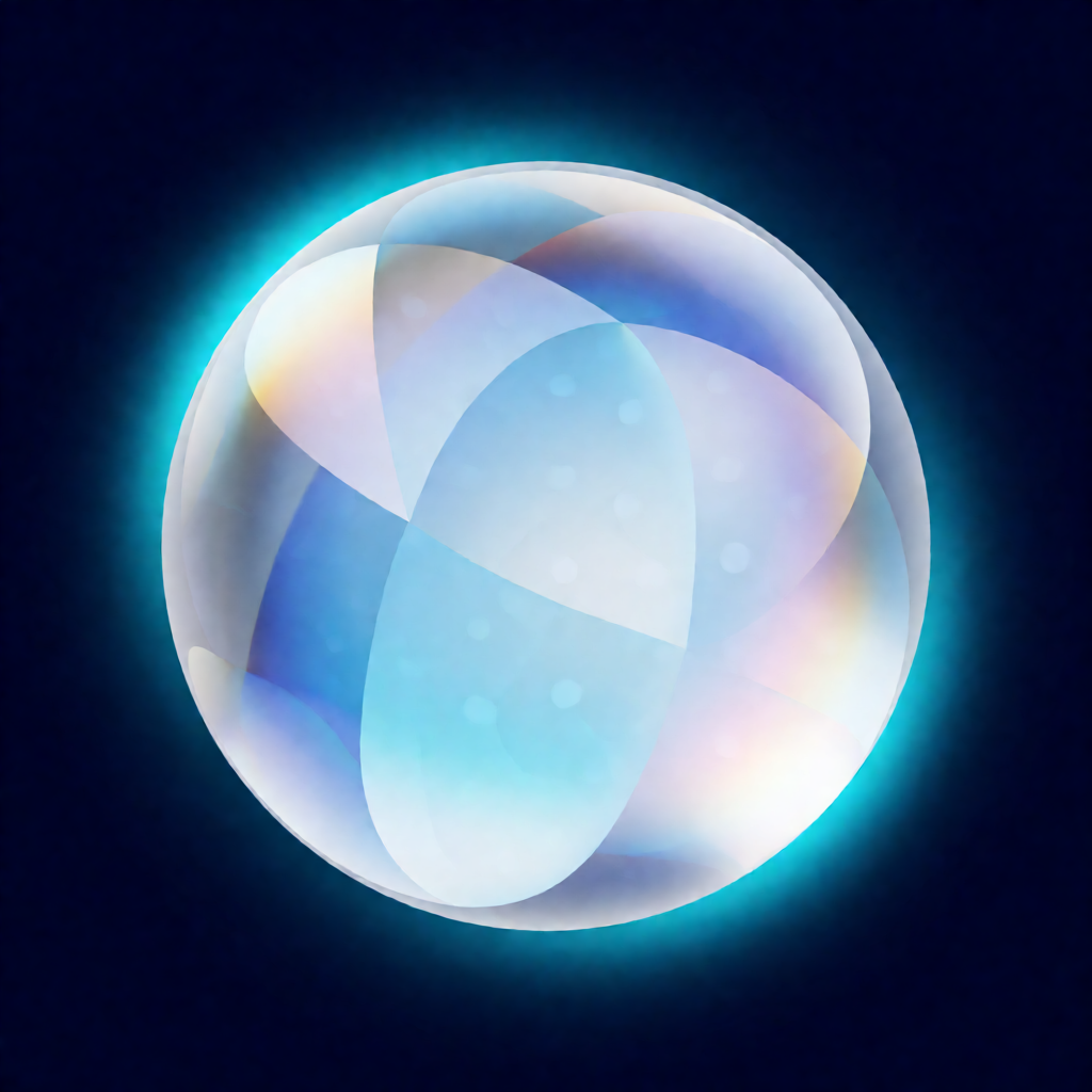 cute floating orb ai assistant character concept