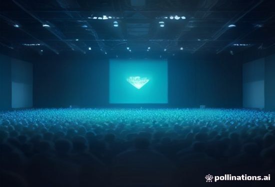 crowd of startup founders and investors gathered at TechCrunch Disrupt stage with bright lighting and presentation screens displaying AI technology concepts