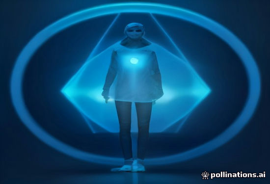 Sam Altman standing in front of glowing OpenAI logo