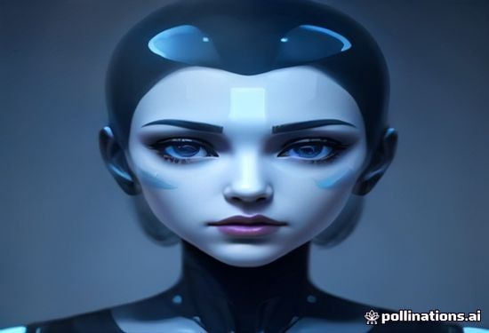 human face to face with robot in soft lighting closeup portrait