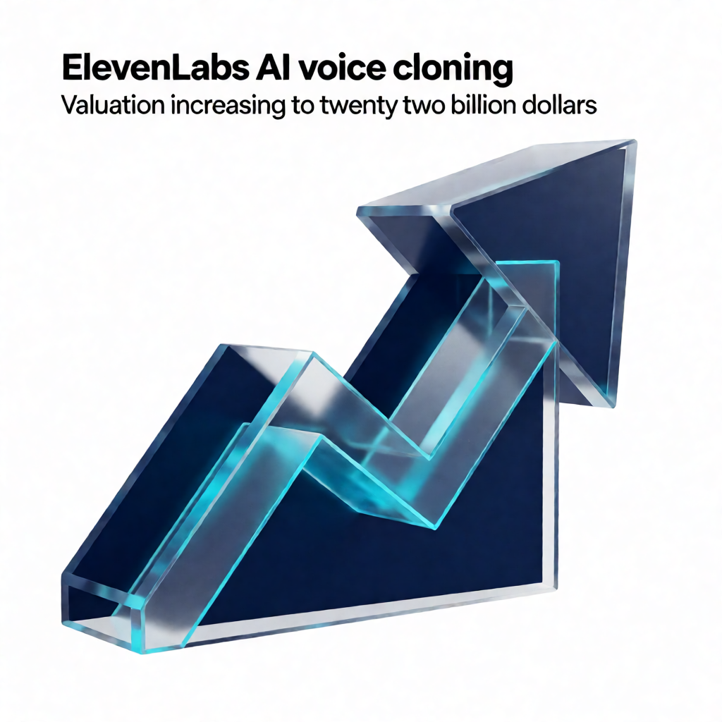 ElevenLabs AI voice cloning technology valuation increase to twenty two billion dollars